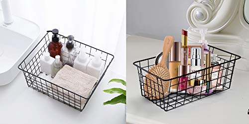 Wire Baskets for Organizing Household Pantry Baskets 4 Pack Pantry Baskets For Storage Metal Baskets for Pantry Storage Wire Baskets For Storage Pantry Wire Storage Baskets Black Metal Storage Bins | The Storepaperoomates Retail Market - Fast Affordable Shopping