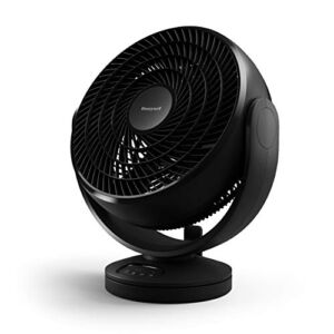 Honeywell HF715 Turbo Force Electronic Oscillating Floor Fan, Small, Black – Oscillating Personal Fan for Home or Office with Remote Control and Electronic LED Controls – 3 Speeds and 90 Degree Pivot