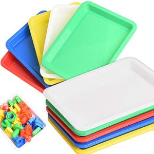 10 PCS Multicolor Plastic Art Trays,Activity Plastic Tray,Serving Tray for Art and Crafts,Painting,Beads,Organizing Supply(5 Color)