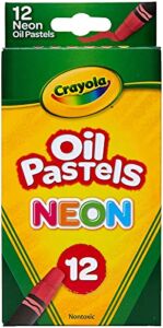 Crayola Oil Pastels, Assorted Neon Colors, Gift for Kids & Adults, 12 Count
