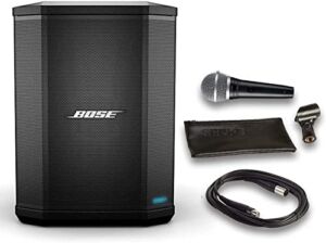 Bose S1 Pro Bluetooth Speaker System Without Battery Bundle with, Shure PGA48 Microphone, 15ft XLR Audio Cable (5 Items)