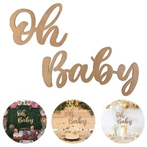 Wood Gold Baby Sign Baby Shower Banner for 1st Birthday Backdrop, Baby Party Sign Wooden Cutout Nursery Decor, Baby Party Banner Event Decorations for Gender Reveal Backdrop ,Baby Announcements