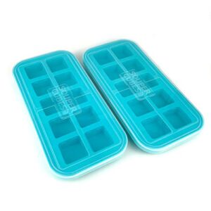 Souper Cubes 2 Tablespoon Freezing Tray with lid, Aqua color, Pack of Two