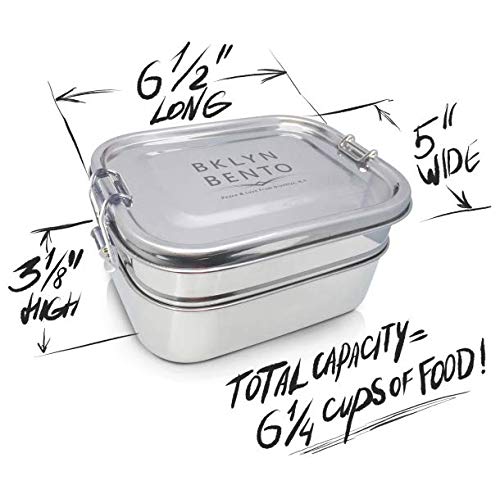 Stainless Steel Bento Box Lunch Box, A Large Metal 3 Compartment Tiffin Food Container Lunchbox For Boys Girls & Adults, Eco Friendly Meal Prep Food Container Storage For School or Work | The Storepaperoomates Retail Market - Fast Affordable Shopping
