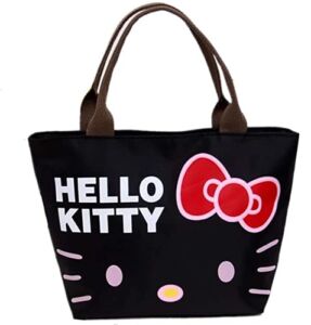 Kerr’s Choice Black Kitty Tote Bag Black Cat Shopping Bag Gym Bag Cat Lunch Bag Black