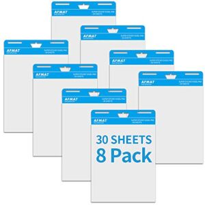 Sticky Easel Pads, Upgraded Flip Chart Paper, Large Easel Paper for Teachers, 25 x 30 Inches, Self Stick Easel Paper for White Board, 30 Sheets/Pad, 8 Pads
