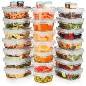 HUGE SET – 54 PCS – Food Storage Containers w/Airtight Lids (21 contianers + 21 Lids) w/6 Mini Containers, Leak Proof Lunch/Bento Box – BPA Free Freezer Safe – Plastic Storage Container Set by Shazo