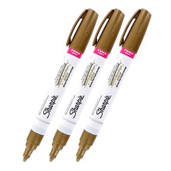 Sharpie Oil-Based Paint Marker, Medium Point, 3-Count (Metallic Gold) | The Storepaperoomates Retail Market - Fast Affordable Shopping