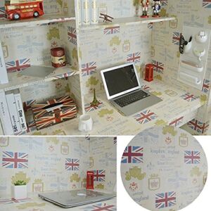 SimpleLife4U Retro Flag British Style Shelf Drawer Liner Peel & Stick Vinyl Furniture Paper Decorative Locker Sticker 17.7 Inch by 13 Feet