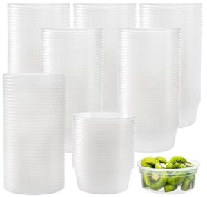 Lawei 80 Pack Plastic Deli Food Containers with Lids – 8 Oz Food Storage Containers Freezer Deli Cups for Soup, Party Supplies, Meal Prep and Portion Control