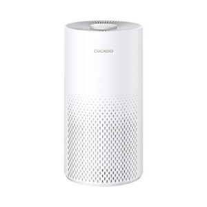 Cuckoo Air Purifiers with H13 True HEPA Filter & Air Quality Indicator, Filtration System Cleaner Odor Eliminators, Ozone Free, Remove 99.97% Dust Smoke Mold Pollen, Small Rooms, White, CAC-I0510FW