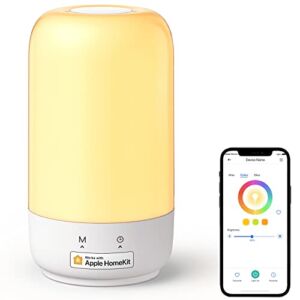 meross Smart Table Lamp for Bedroom, Bedside Lamp Support Apple Homekit, Alexa and Google Assistant,Tunable White & Multi-Color, WiFi LED Nightstand Lamp,Touch Control, Voice and APP Control