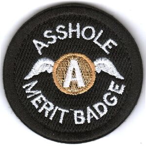 WZT Asshole Merit Badge Morale – Tactical Patch (Black)