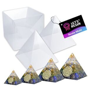 LET’S RESIN Pyramid Molds for Resin,Large Silicone Pyramid Molds,Silicone Resin Molds for DIY Orgonite Orgone Pyramid, Orgonite Jewelry,Great for Paperweight, Home Decoration(Height:15cm/5.9inch)