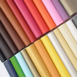 ZIIYAN 24 Pieces 8″x13.4″(20x34cm) Colored Faux PU Leather Sheets Upholstery Crafts Fabric for Bag Making, Hat Making, Hair Crafts Making, DIY Jewelry Making, Sewing, Shoe Making