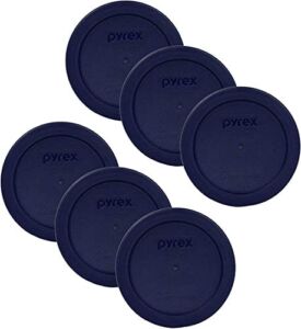 Pyrex Blue 2 Cup Round Storage Cover #7200-PC for Glass Bowls 6-Pack