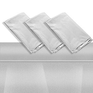 3 Pack Metallic Silver Plastic Tablecloth for Birthday Party Decorations (Shiny Foil, 54×108)