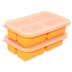 Bangp 1-Cup Silicone Freezing Tray with Lid,2 Pack,Easy-Release Silicone 1 Cup Freezer Tray,Freezer Containers,Freeze and Store Soup,Broth,Sauce,Leftovers – Makes 8 Perfect 1 Cup Portions