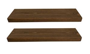 Joel’s Antiques & Reclaimed Decor 2″ x 8″ Rustic / Contemporary, Mountable Floating Shelf (Medium Brown, 24″ Set of Two)