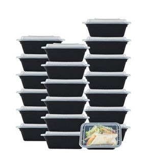 NutriBox [20 value pack] single one compartment 12oz MINI Meal Prep Food Storage Containers – BPA Free Reusable Lunch bento Box with Lids – Spill proof, Microwave, Dishwasher and Freezer Safe