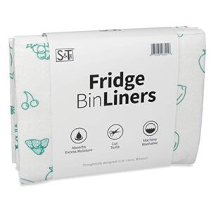 S&T INC. Refrigerator Liners, Shelf Liner, Absorbent Fridge Liners, 12 Inch x 24 Inch, Fruits Print, 5 Pack