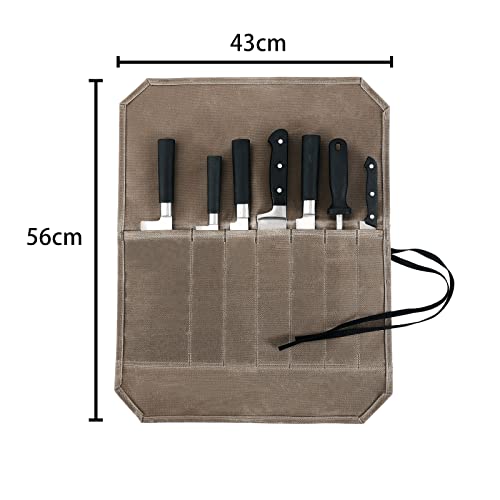 Knife Roll, Chef’s Knife Roll Case, Waxed Canvas Cutlery Knives Holders Protectors, Home Kitchen Cooking Tools And Utensils Wrap Bag Wallet , Multi-Purpose Brush Roll Bag, Travel Tool Roll Pouch | The Storepaperoomates Retail Market - Fast Affordable Shopping