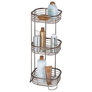 iDesign Standing Shower Caddy Organizer, The Forma Collection – 9.5″ x 9.5″ x 26.25″, Bronze