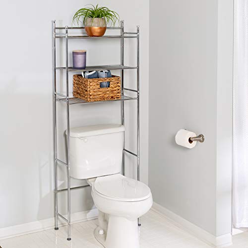 Honey-Can-Do BTH-05079 3-Tier Metal Bathroom Shelf Space Saver, 9.45 x 22.83 x 59.84, Chrome | The Storepaperoomates Retail Market - Fast Affordable Shopping