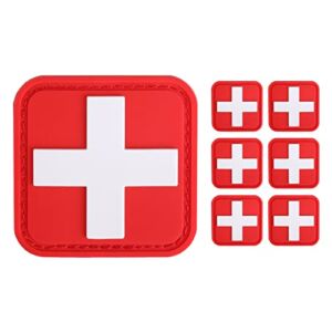 LIVANS Medic Red Cross Patch, First Aid Morable Patch Perfect for Tactical IFAK, EMT Trauma Pouch 1.5-2 Inch 3D High Relief Patch Nurse Doctor Emergency Logo PVC Rubber Bundle 6 Pieces