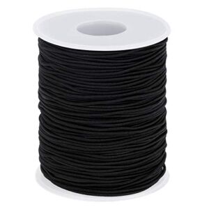 Elastic String for Bracelets, Selizo Elastic Cord Jewelry Stretchy Bracelet String for Bracelets, Necklace Making, Beading and Sewing (1.2 MM, 109 Yards, Black)