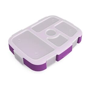 ​​Bentgo® Kids Tray with Transparent Cover – Reusable, BPA-Free, 5-Compartment Meal Prep Container with Built-In Portion Control for Healthy, At-Home Meals & On-the-Go Lunches (Purple)