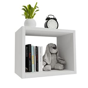 Floating Wall Cube Shelves,Deep in 9.45″ Large White Square Shelf For Wall,Floating Bookshelf,Box Shelf Wall Mounted,Cubby Storage Organizer for Bedroom,Bathroom, Living Room, Kitchen,Office(White)