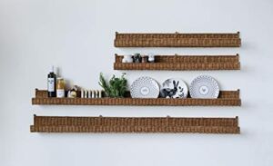 Creative Co-Op Handwoven Rattan Wall Shelf, 60 Inch x 5 Inch, Brown