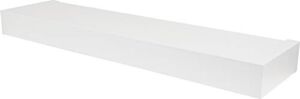 HIGH & MIGHTY 515607 Modern 24″ Floating Shelf Holds up to 20lbs, Easy Tool-Free Dry Wall Installation, Flat, Retail Packaging, White