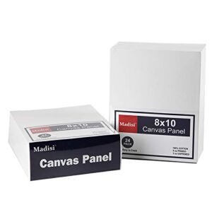 Madisi Painting Canvas Panels 48 Pack, 8X10, Classroom Value Pack Art Canvas