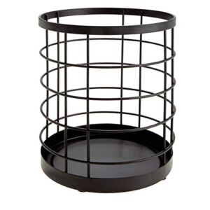 iDesign Wire Utensil Holder for Kitchen Counter, The Austin Collection – 6″ x 6″ x 7″, Matte Black