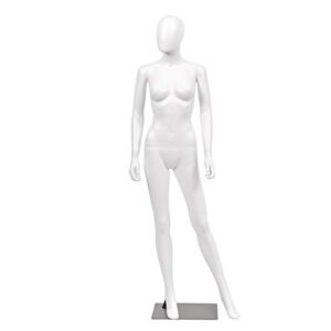 Giantex 5.8 FT Female Mannequin Adjustable Detachable Manikin with Metal Stand Plastic Full Body, White