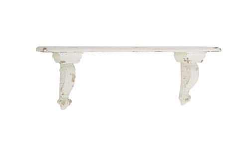Deco 79 Rustic Fiberglass and Wood Floating Shelf, 7″ x 39″ x 13″, White | The Storepaperoomates Retail Market - Fast Affordable Shopping