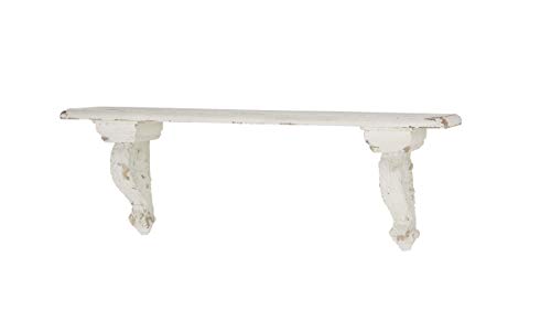 Deco 79 Rustic Fiberglass and Wood Floating Shelf, 7″ x 39″ x 13″, White | The Storepaperoomates Retail Market - Fast Affordable Shopping