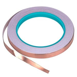 Zehhe Copper Foil Tape with Double-Sided Conductive – EMI Shielding,Stained Glass,Soldering,Electrical Repairs,Paper Circuits,Grounding (1/4inch)