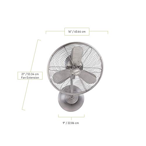 Craftmade BW116BNK3-HW Bellows I Indoor/Outdoor Damp Heavy Duty 16″ Wall Fan with Wall Control, Brushed Polished Nickel (Hard Wire) | The Storepaperoomates Retail Market - Fast Affordable Shopping