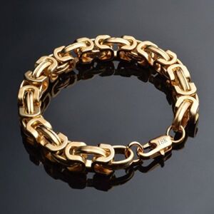 Promsup Gorgeous Men’s 18K Yellow Gold Filled Chain Bangle Bracelet Party Jewelry Gifts