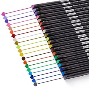 PANDAFLY Colored Journaling Pens, Fine Line Point Drawing Marker Pens for Writing Journaling Planner Coloring Book Sketching Taking Note Calendar Art Projects Office School Supplies, 20 Colors