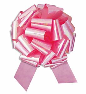 Nicky Bigs Novelties 14″ Iridescent Metallic Giant Large Instant Pull Bow Birthday Wedding Decoration (Pink)