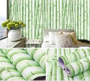 Green Bamboo Contact Paper self Adhesive Shelf Liner for Walls Cabinets Dresser Crafts Wall Paper Sticker (Light Green, 17.7 Inch by 9.8 Feet)