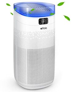 Afloia Smart Air Purifier for Home large room ​about 1500ft², 3-Stage Filtration remove Odor/Smoke, 25dB Air Cleaner with H13 True HEPA Filter Auto Mode /Night Light/Sleep Mode -white