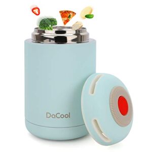 DaCool Insulated Food Jar Vacuum Insulated Stainless Steel 16 oz Hot Food School Lunch Container for Kids Adult Office Leak Proof Keep Food Hot Cold Warm Container for Picnic Outdoors, BPA Free – Blue
