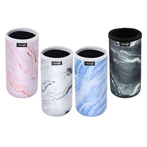 CM Pack of 4 Tall Boy Can Sleeves Soft Neoprene Tallboy Can Covers Bottle Insulators Can Cooler for 24 Fluid Ounce Energy Beer Beverage Drink Cans