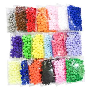 TOAOB 1900pcs 1cm Assorted Pom Poms Multi Color Fuzzy Pompoms Balls Art Supplies for DIY Creative Crafts Decorations