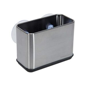 Kitchen Details Suction Sink Caddy | Sponge Holder | Suction Cup Basket | Perfect for Kitchen and Bathroom | Space Saving | Sleek Organizer | Stainless Steel